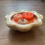 شمع دست ساز مدل کاسه ای گلدار