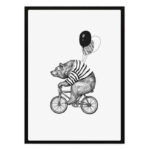 تابلو مدل Bear on the bike کد 248901790