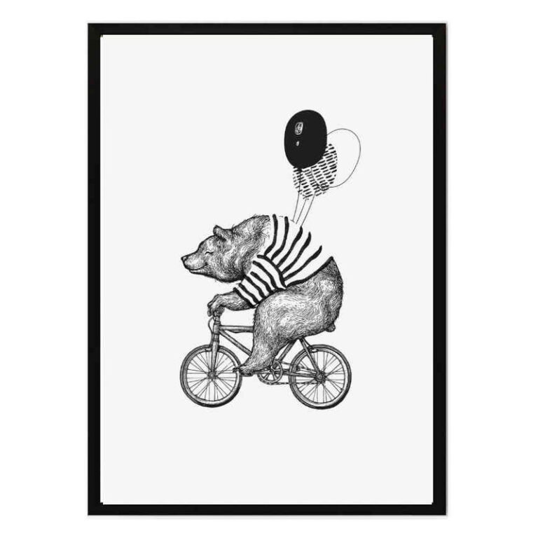 تابلو مدل Bear on the bike کد 248901790