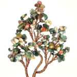 دکوری مدل درختچه سنگی عقیق سبز خزه ای کد 160