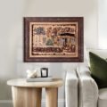 تابلوفرش دستبافت مدل نقش برجسته طرح مکه و مدینه کد NKP.T 1/43
