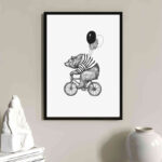 تابلو مدل Bear on the bike کد 248901790