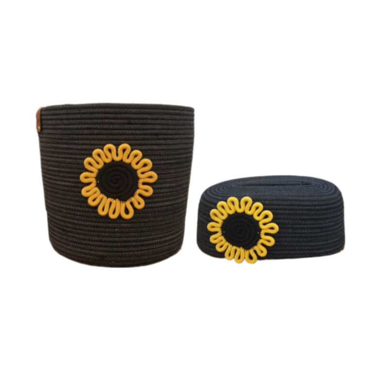 ست سطل و جای دستمال لالی پاپ مدل آفتابگردان