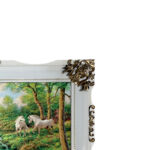 تابلو فرش ماشینی طرح دستبافت مدل روستا کد 8422