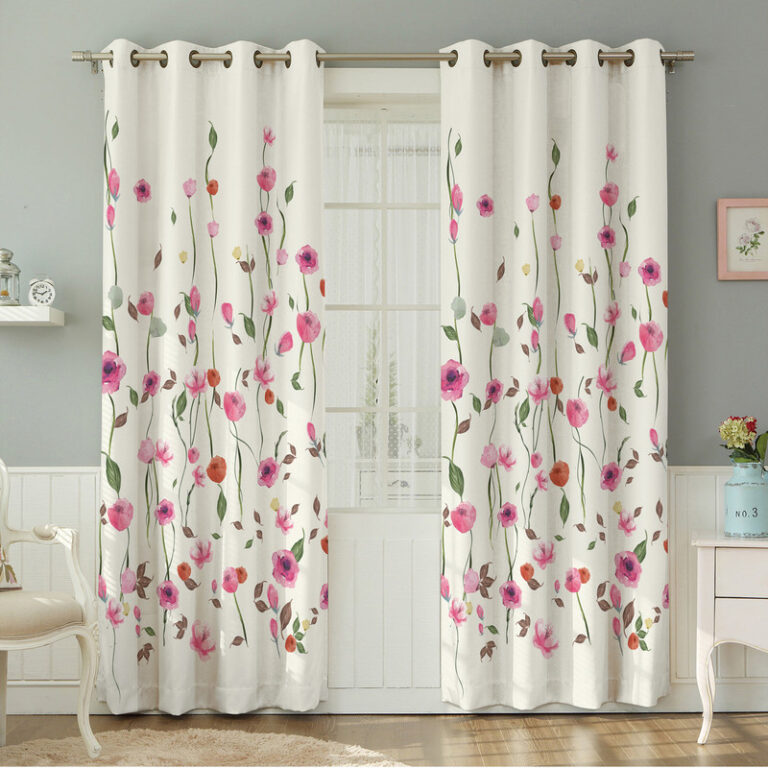 پرده نیروانا طرح گل مدل مخمل کد 8714 سایز 140×280 سانتی متر