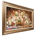 تابلو فرش دستباف سی پرشیا مدل گل در گلدان برنزی کد 903658