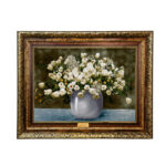 تابلو فرش ماشینی نقش نگار رضوی طرح گل کد 2290KH