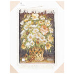 تابلو فرش دستباف سی پرشیا مدل گل در گلدان حصیری کد 903468